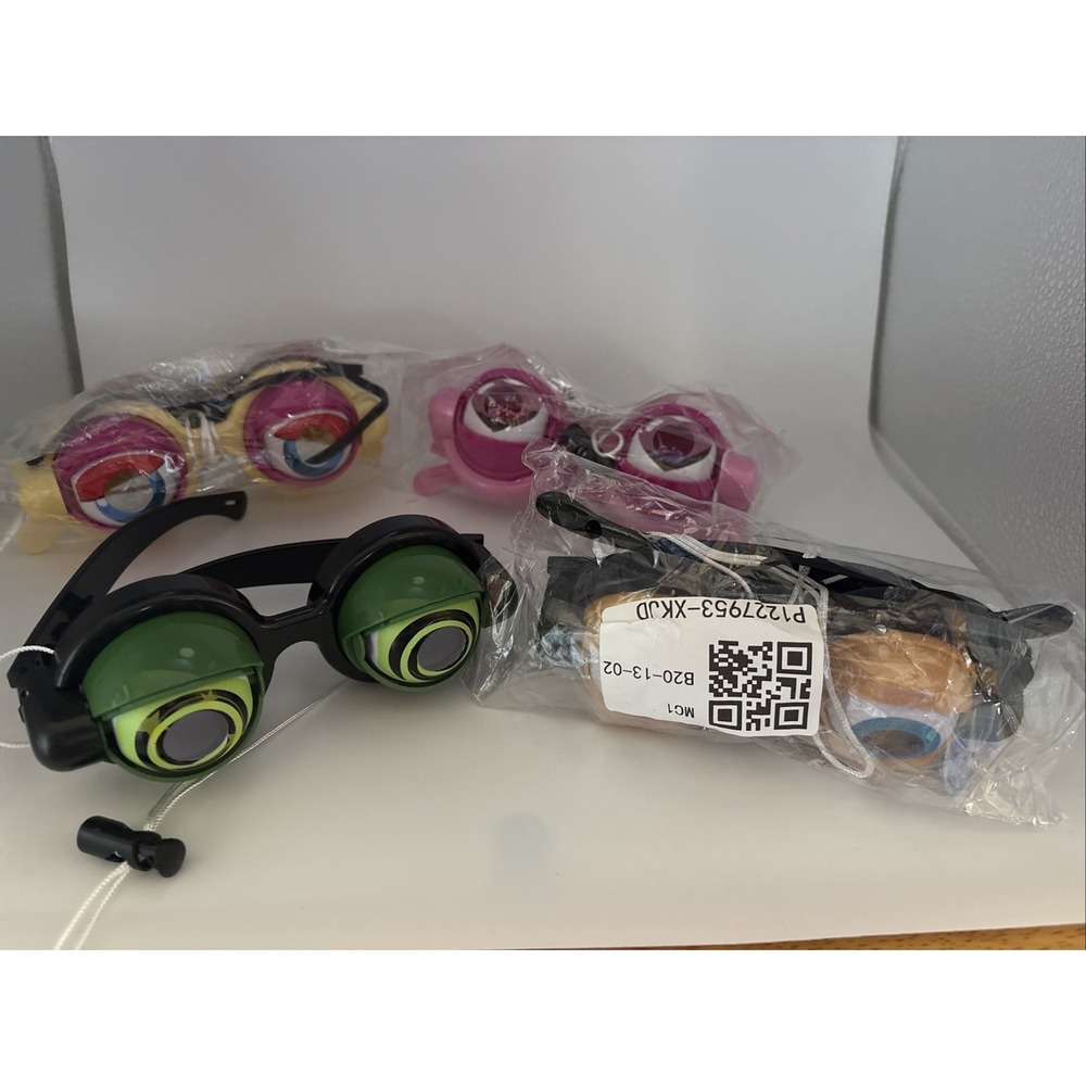 4 Pairs Blinking Winking Glasses, Kinetic Crazy Eyes Glasses. Winking Mechanism